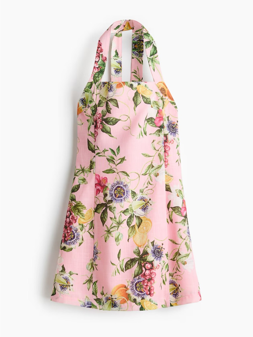 H&M Halterneck Mini Dress Pink Floral NWT - Picture 5 of 6